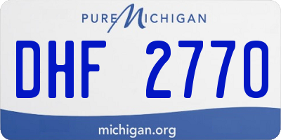 MI license plate DHF2770