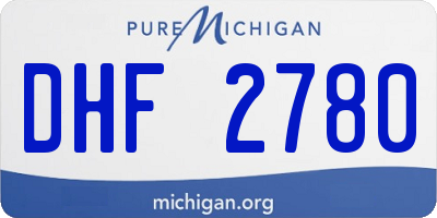 MI license plate DHF2780
