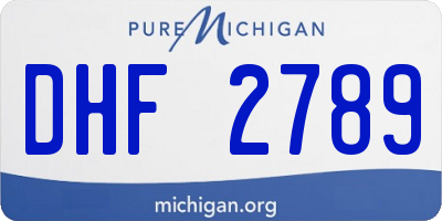 MI license plate DHF2789