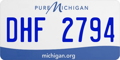 MI license plate DHF2794