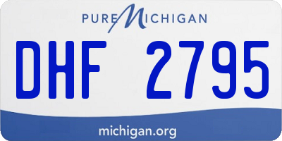 MI license plate DHF2795