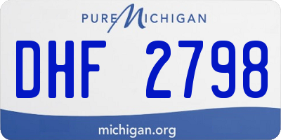 MI license plate DHF2798
