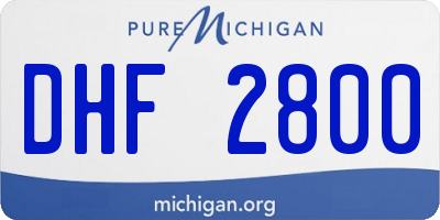 MI license plate DHF2800