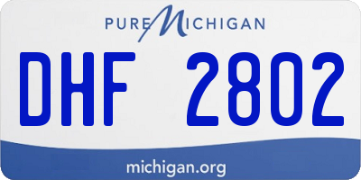 MI license plate DHF2802
