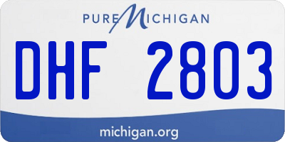 MI license plate DHF2803