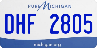 MI license plate DHF2805