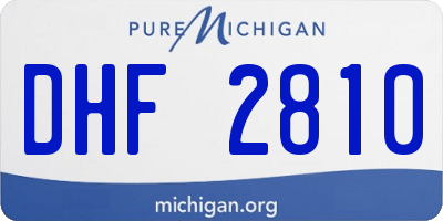 MI license plate DHF2810