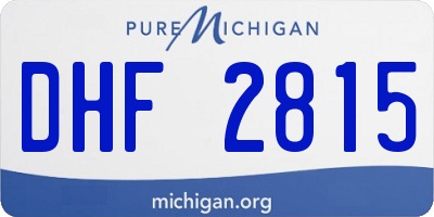 MI license plate DHF2815