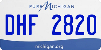 MI license plate DHF2820