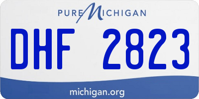 MI license plate DHF2823