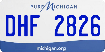 MI license plate DHF2826