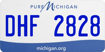 MI license plate DHF2828