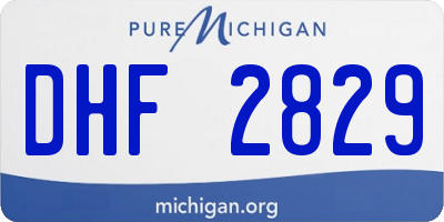 MI license plate DHF2829