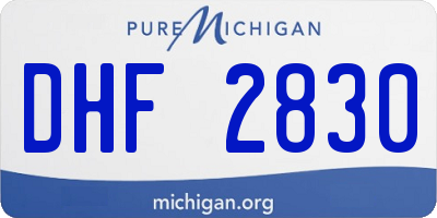 MI license plate DHF2830