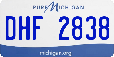 MI license plate DHF2838