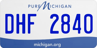 MI license plate DHF2840
