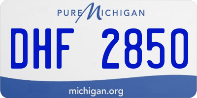 MI license plate DHF2850