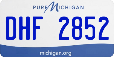 MI license plate DHF2852
