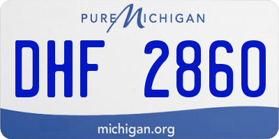 MI license plate DHF2860