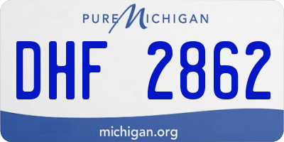 MI license plate DHF2862