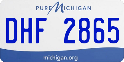 MI license plate DHF2865