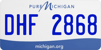 MI license plate DHF2868
