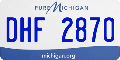 MI license plate DHF2870