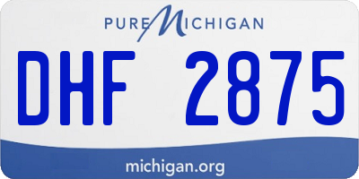 MI license plate DHF2875