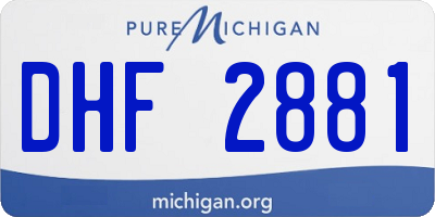 MI license plate DHF2881