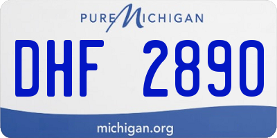 MI license plate DHF2890