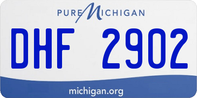 MI license plate DHF2902