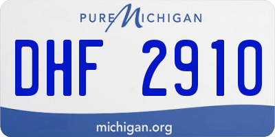 MI license plate DHF2910