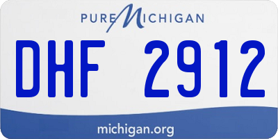 MI license plate DHF2912