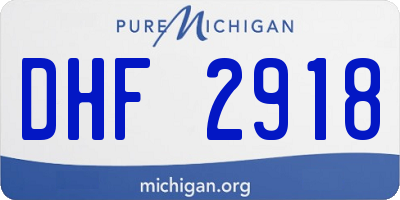 MI license plate DHF2918