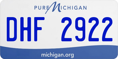 MI license plate DHF2922