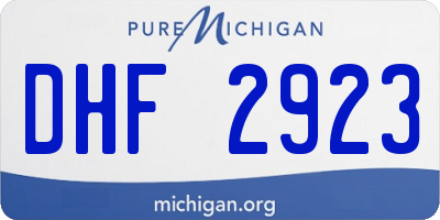 MI license plate DHF2923