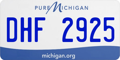 MI license plate DHF2925
