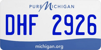 MI license plate DHF2926