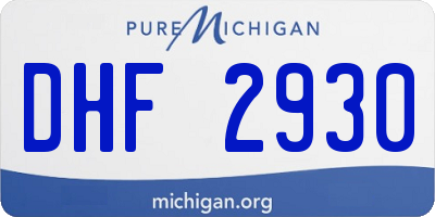MI license plate DHF2930
