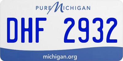 MI license plate DHF2932