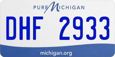 MI license plate DHF2933