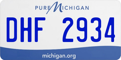 MI license plate DHF2934