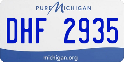 MI license plate DHF2935