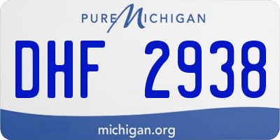MI license plate DHF2938