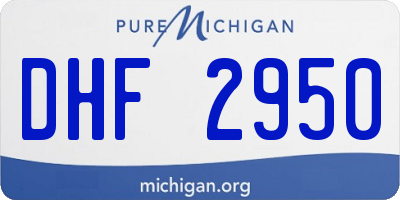 MI license plate DHF2950