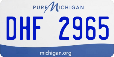 MI license plate DHF2965