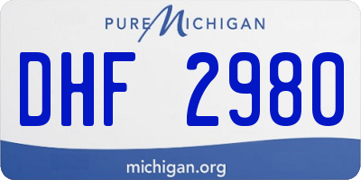 MI license plate DHF2980