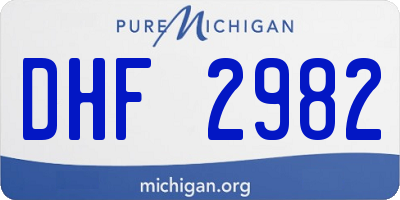 MI license plate DHF2982