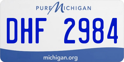 MI license plate DHF2984