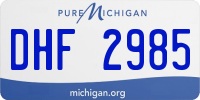 MI license plate DHF2985